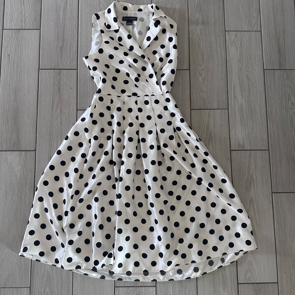 Polka Dot Sleeveless Wrap Dress